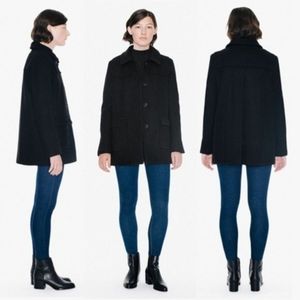 American Apparel Audrey Black Wool Pea Coat NWOT